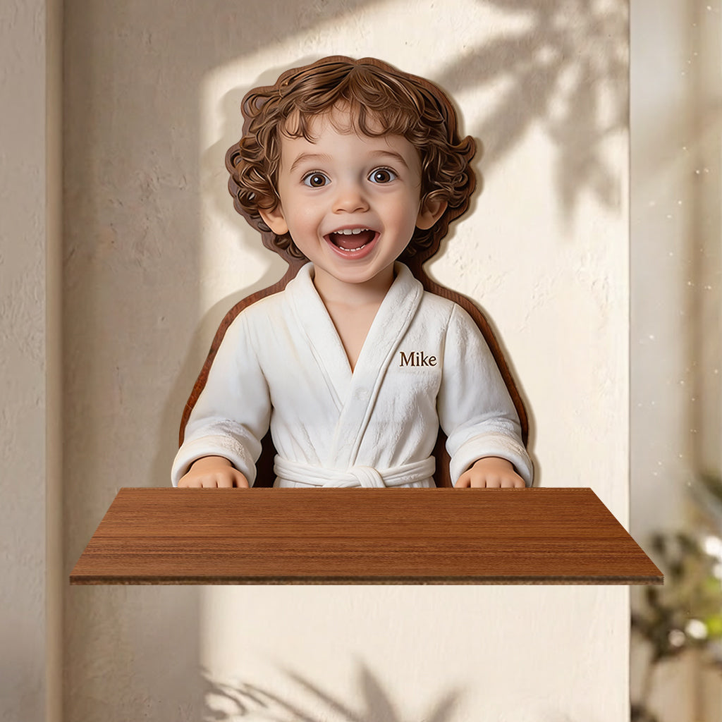 Shower Time - Personalized Kid Wooden Floating Shelf