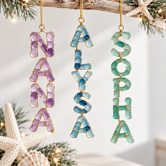 Seeglas Stil Ornament - Personalisiertes Familienornament
