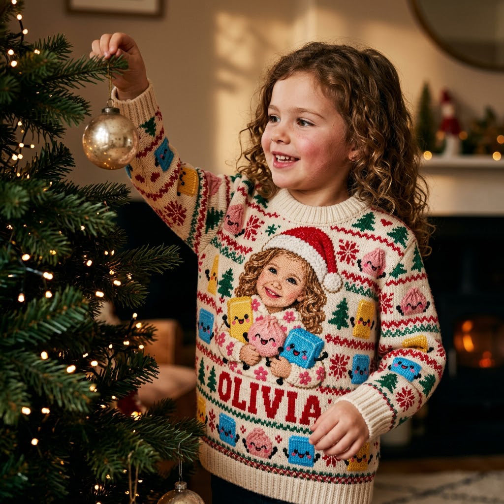Merry Squishmas - Personalized Kid Ugly Sweater