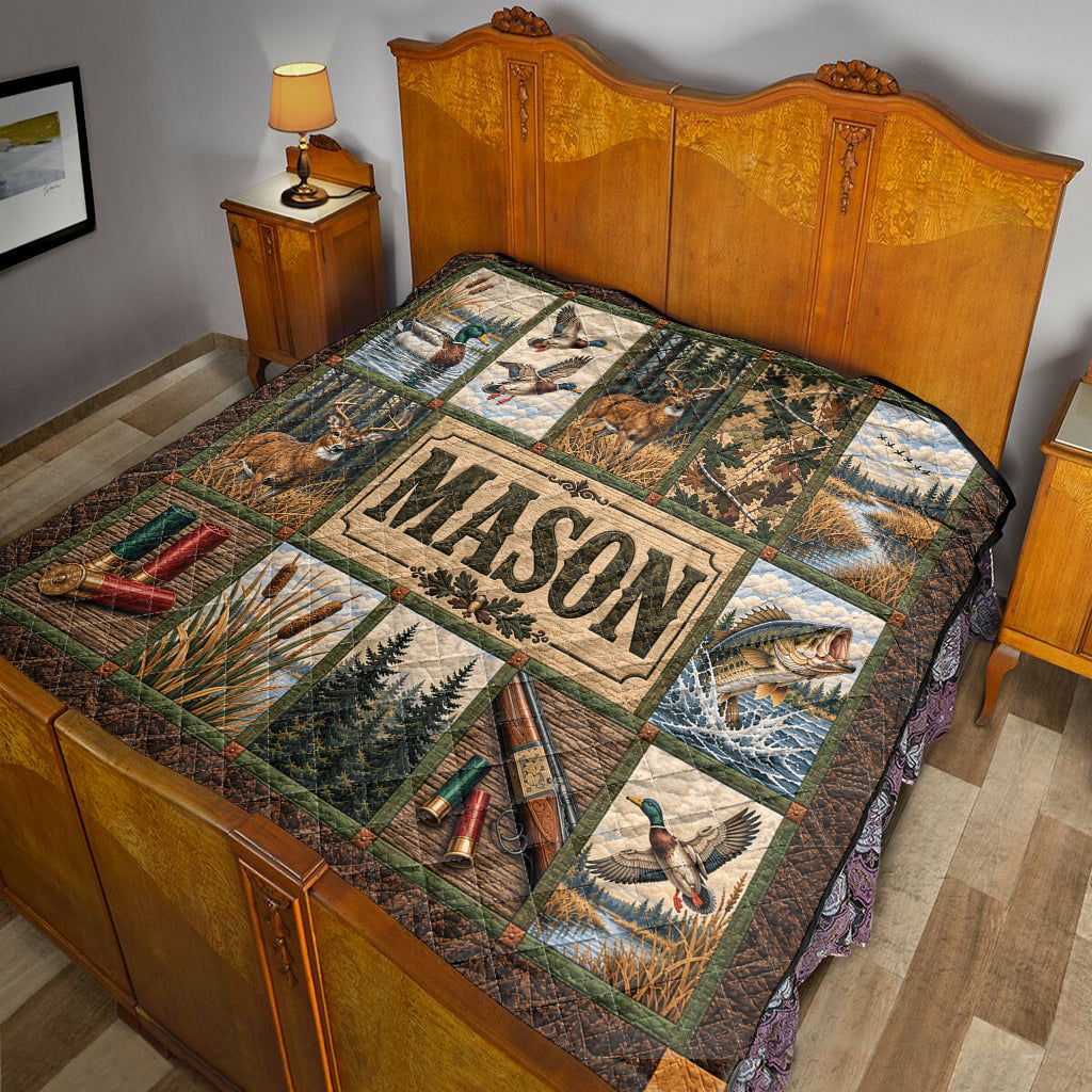Love Hunting - Personalized Hunting Quilt