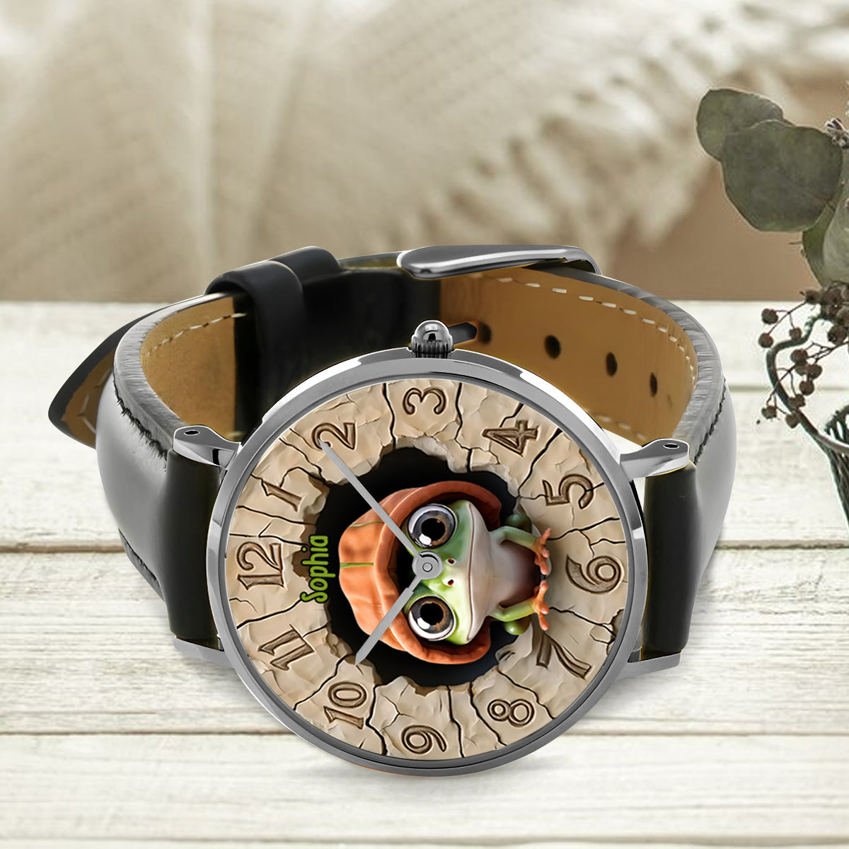 Love Frog – Personalisierte Frosch-Handuhr