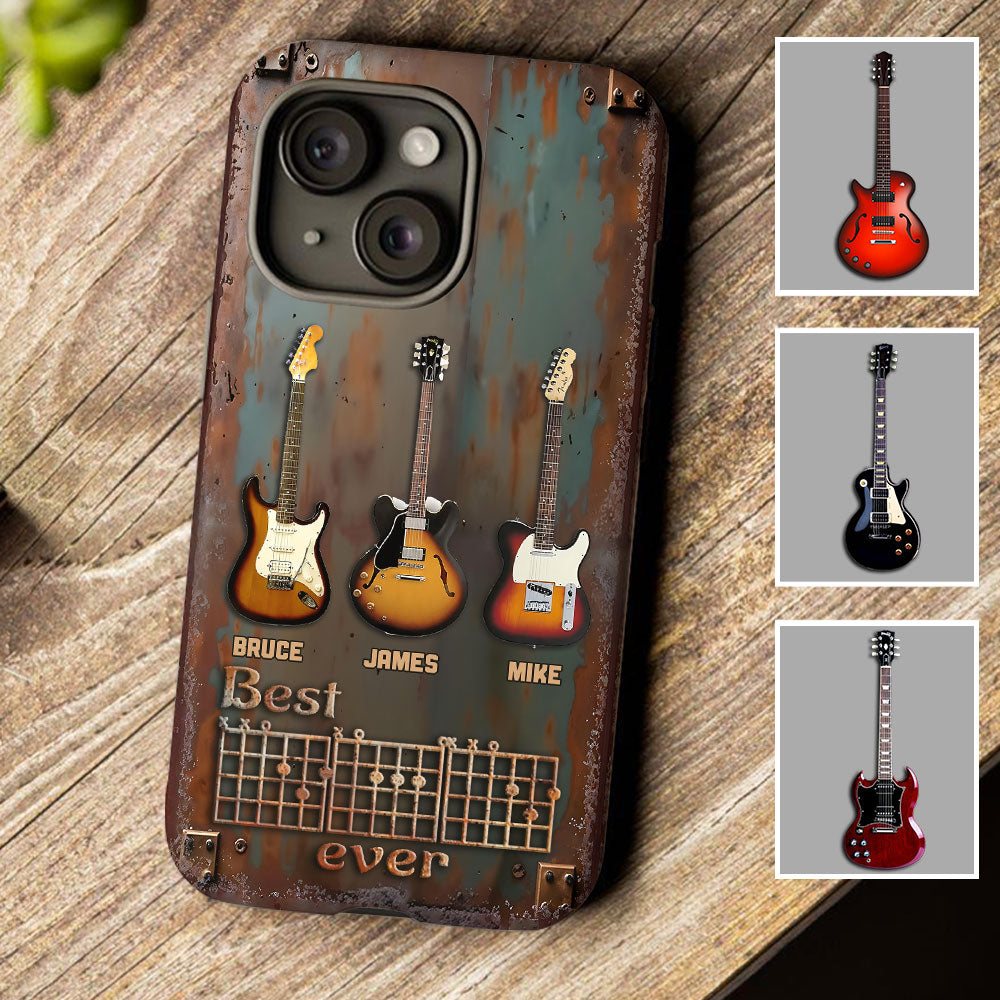 Der beste Gitarren-Papa aller Zeiten – Personalisierte Handyhülle mit Gitarren-Vollbild