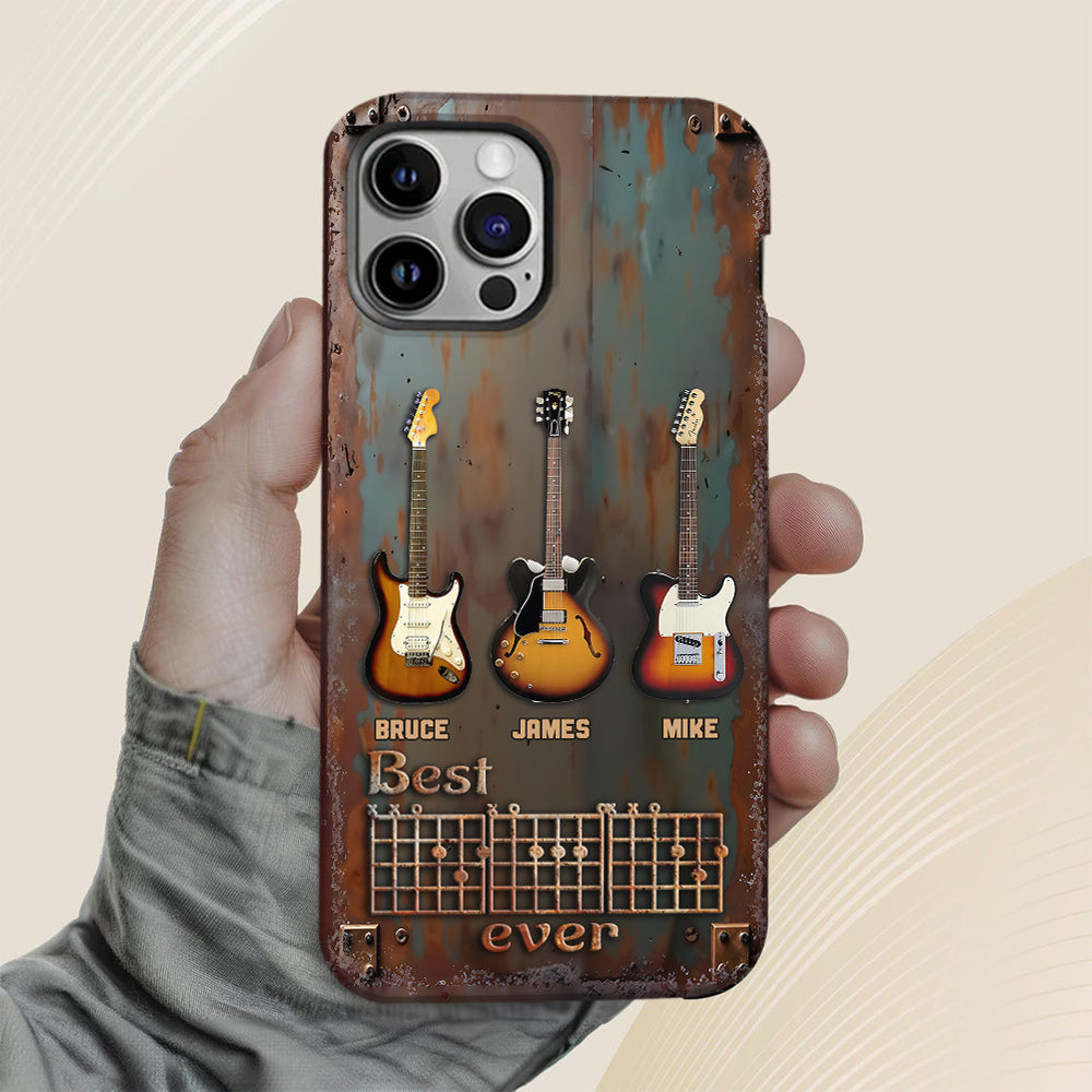 Der beste Gitarren-Papa aller Zeiten – Personalisierte Handyhülle mit Gitarren-Vollbild