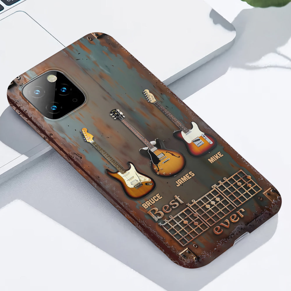 Der beste Gitarren-Papa aller Zeiten – Personalisierte Handyhülle mit Gitarren-Vollbild
