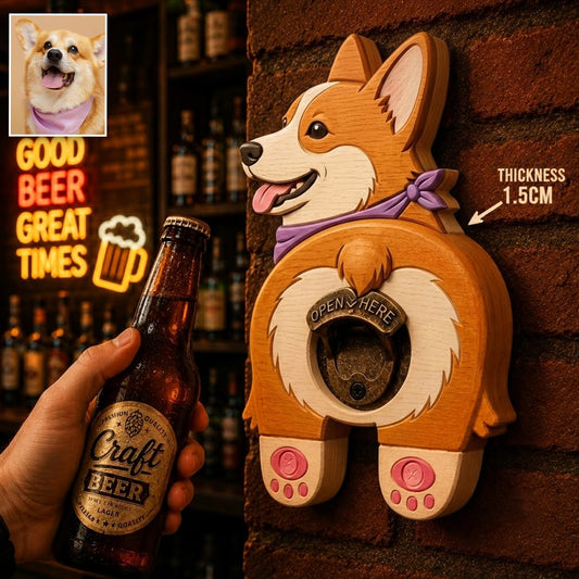 Geschenk für Hundeliebhaber, Lustiges Geschenk für Bierliebhaber - Personalisierter Wand-Flaschenöffner