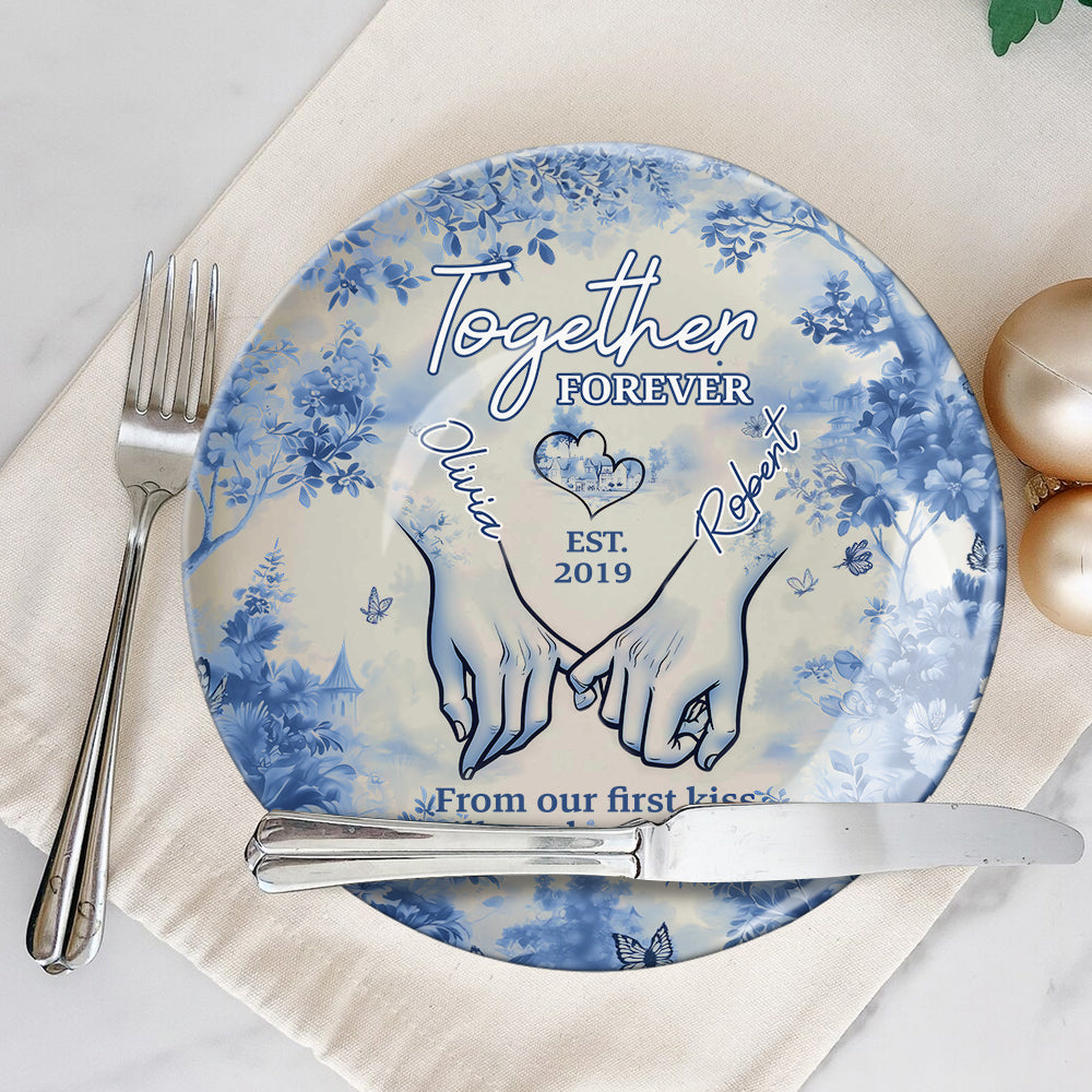Together Forever - Personalized Couple Ceramic Round Plate