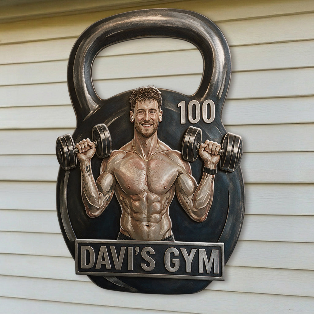 Gym Decoration - Personalized Fitness 3D Printed Cut Metal Sign