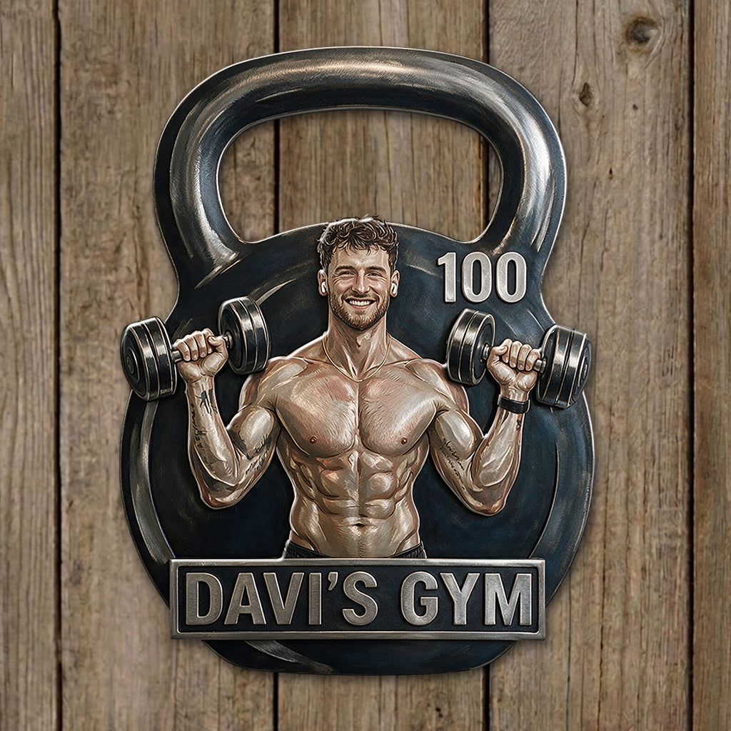 Gym Decoration - Personalized Fitness 3D Printed Cut Metal Sign