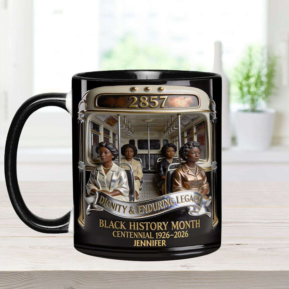 Monat der Schwarzen Geschichte – Personalisierte Tasse mit Acryl-Rührstäbchen