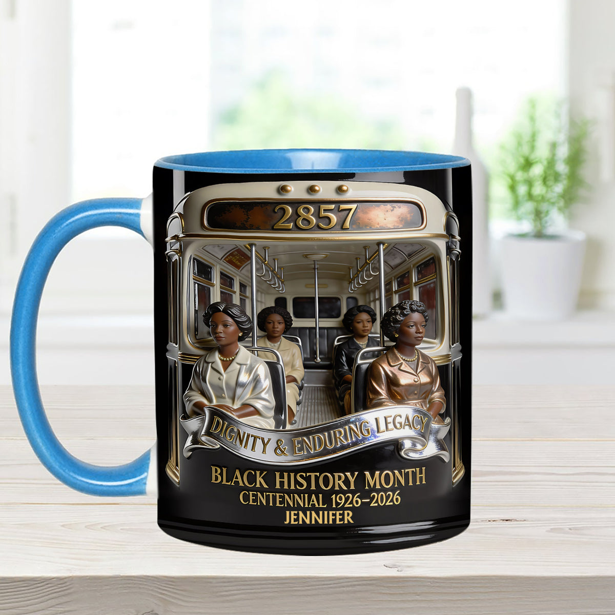 Monat der Schwarzen Geschichte – Personalisierte Tasse mit Acryl-Rührstäbchen