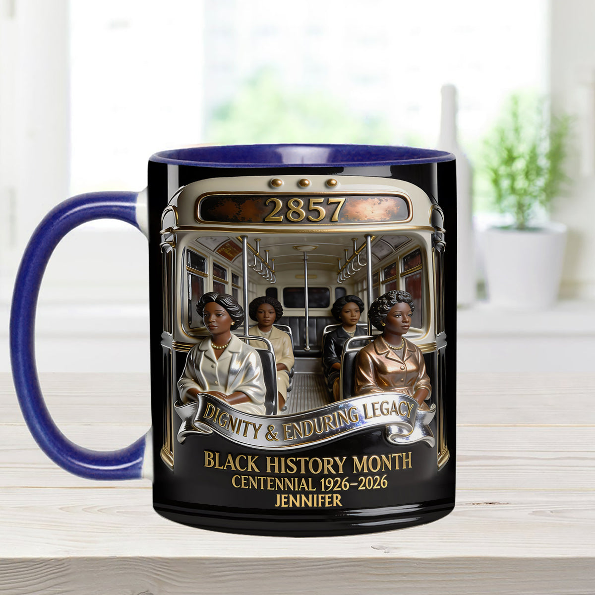 Monat der Schwarzen Geschichte – Personalisierte Tasse mit Acryl-Rührstäbchen