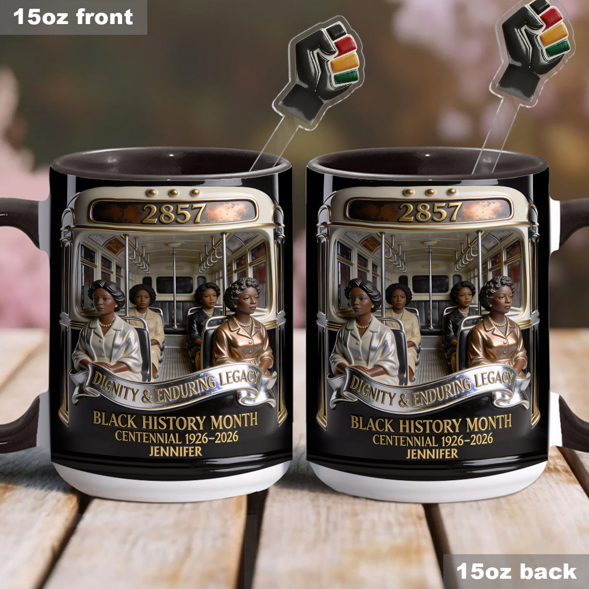 Monat der Schwarzen Geschichte – Personalisierte Tasse mit Acryl-Rührstäbchen