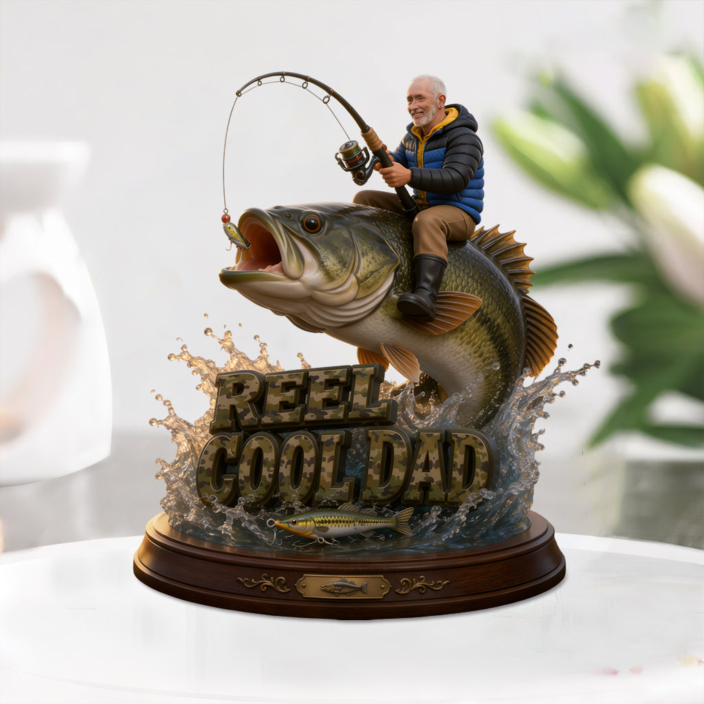 Cooler Papa, Angler Geschenk - Personalisierte Angel Acrylplakette