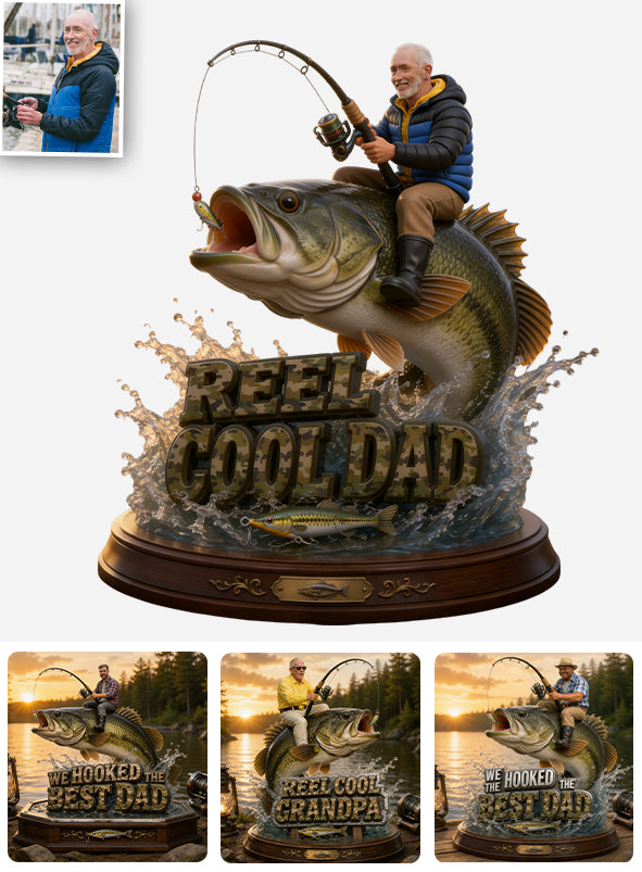 Cooler Papa, Angler Geschenk - Personalisierte Angel Acrylplakette