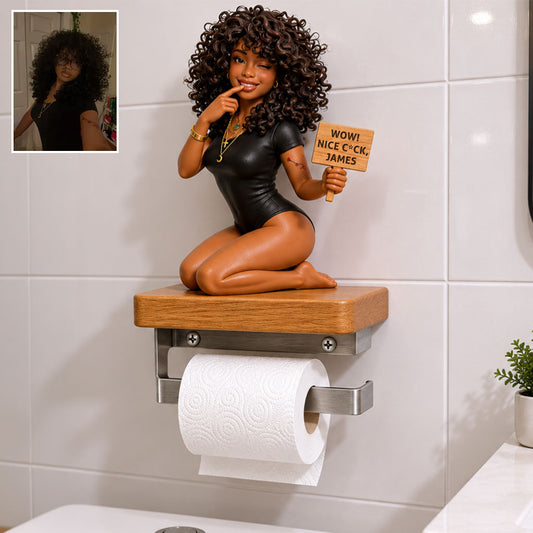 Wow! Big C*ck - Personalized Spicy Couple Toilet Paper Holder