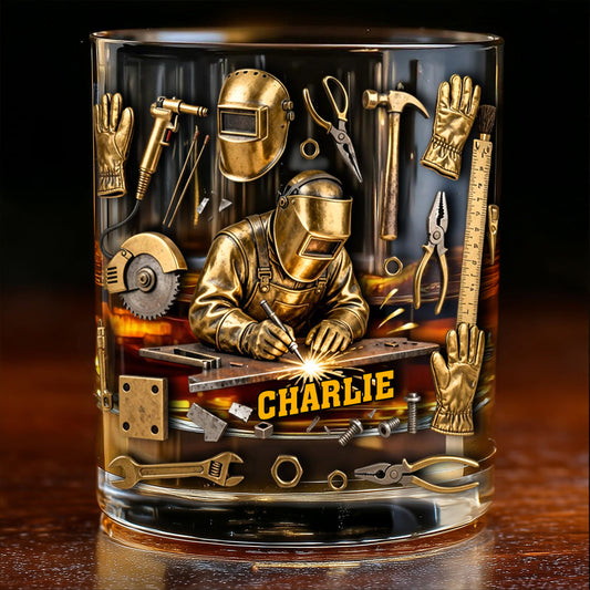 Coffret carafe à whisky personnalisée « Soudeur costaud »