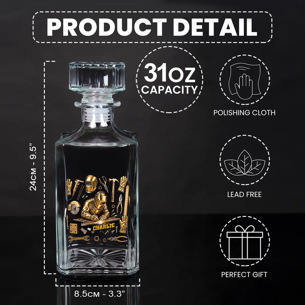 Strong Welder - Personalized Welder Whiskey Decanter Set