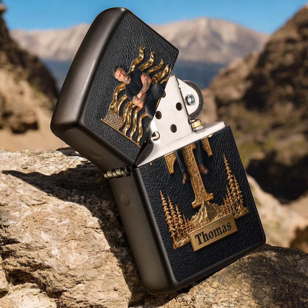 Personalisierter Foto-Monogramm-Brief - Echte Männer Feuerzeug