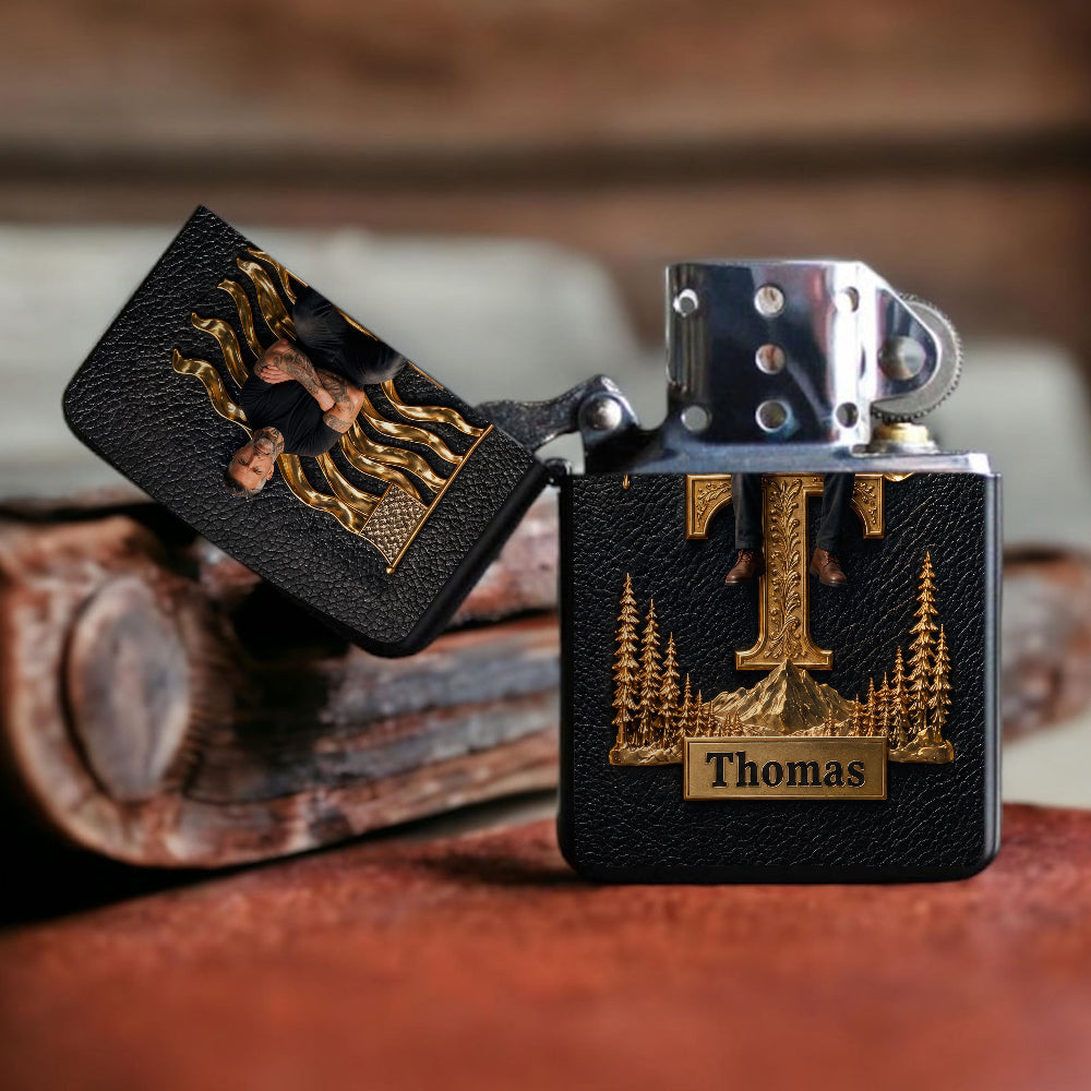 Personalisierter Foto-Monogramm-Brief - Echte Männer Feuerzeug