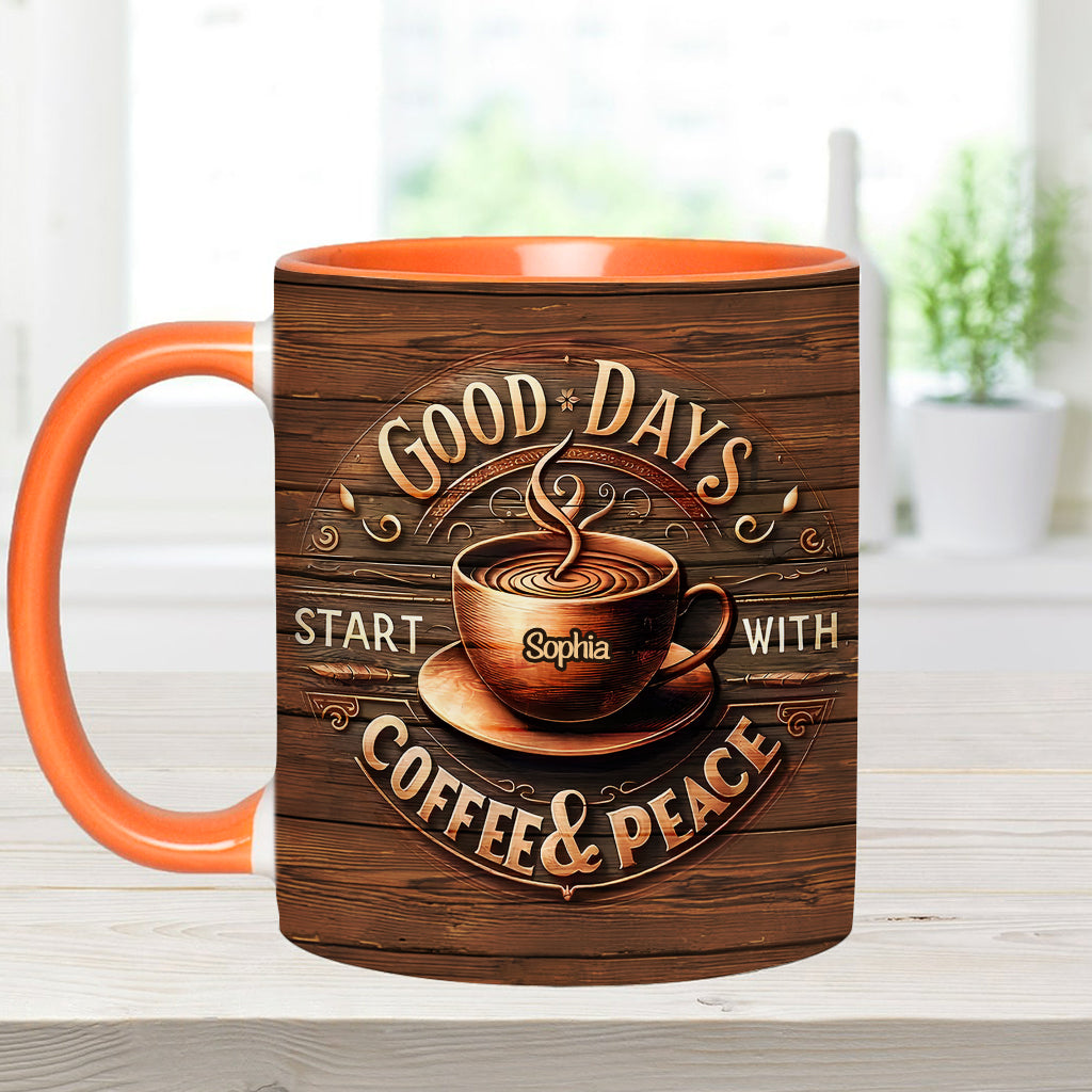 Les belles journées commencent par un café et un moment de calme - Mug personnalisé à café