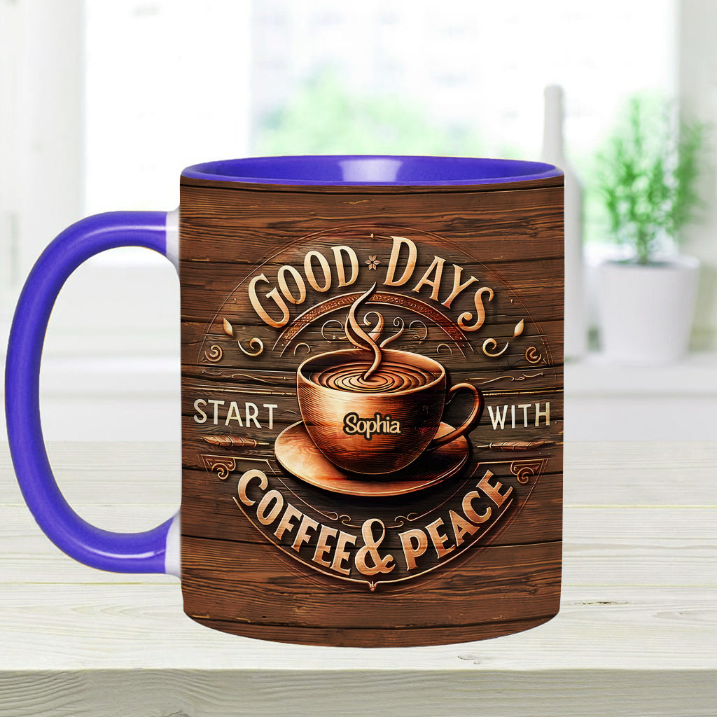 Les belles journées commencent par un café et un moment de calme - Mug personnalisé à café