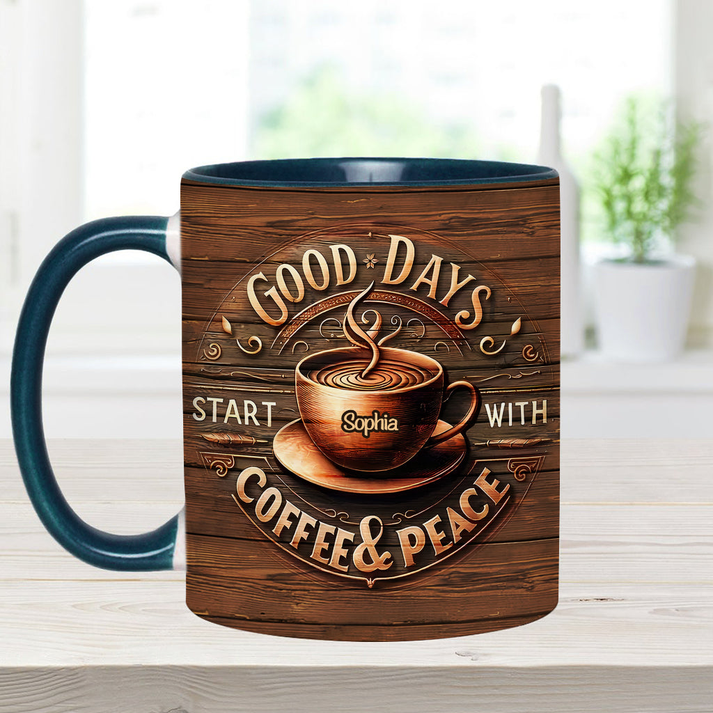 Les belles journées commencent par un café et un moment de calme - Mug personnalisé à café