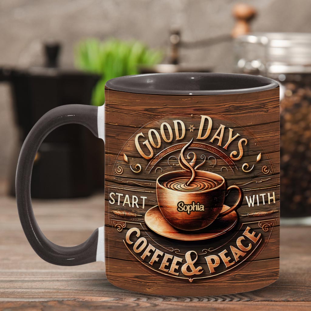 Les belles journées commencent par un café et un moment de calme - Mug personnalisé à café