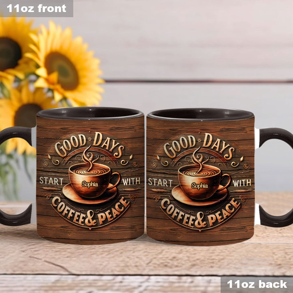Les belles journées commencent par un café et un moment de calme - Mug personnalisé à café