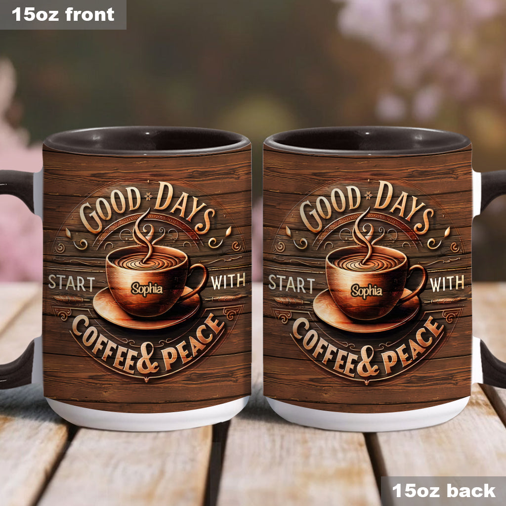 Les belles journées commencent par un café et un moment de calme - Mug personnalisé à café
