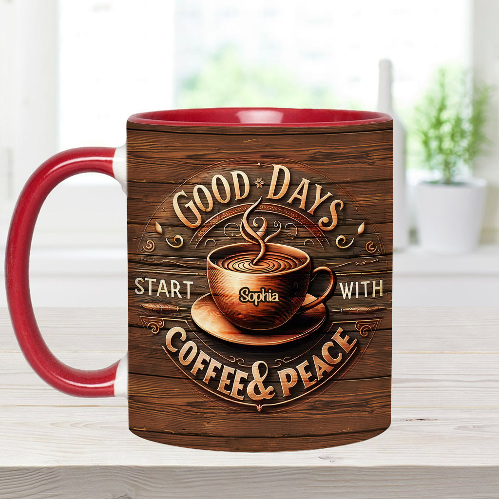 Les belles journées commencent par un café et un moment de calme - Mug personnalisé à café