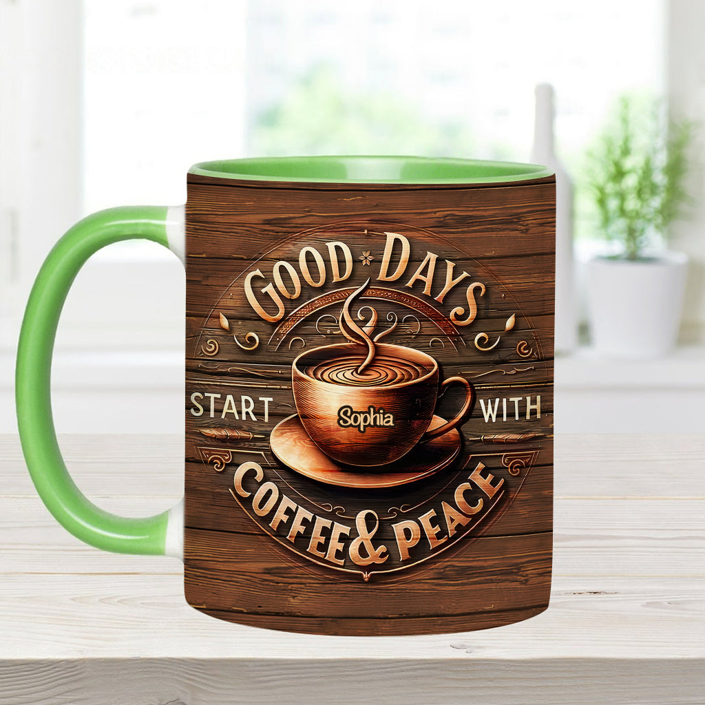 Les belles journées commencent par un café et un moment de calme - Mug personnalisé à café