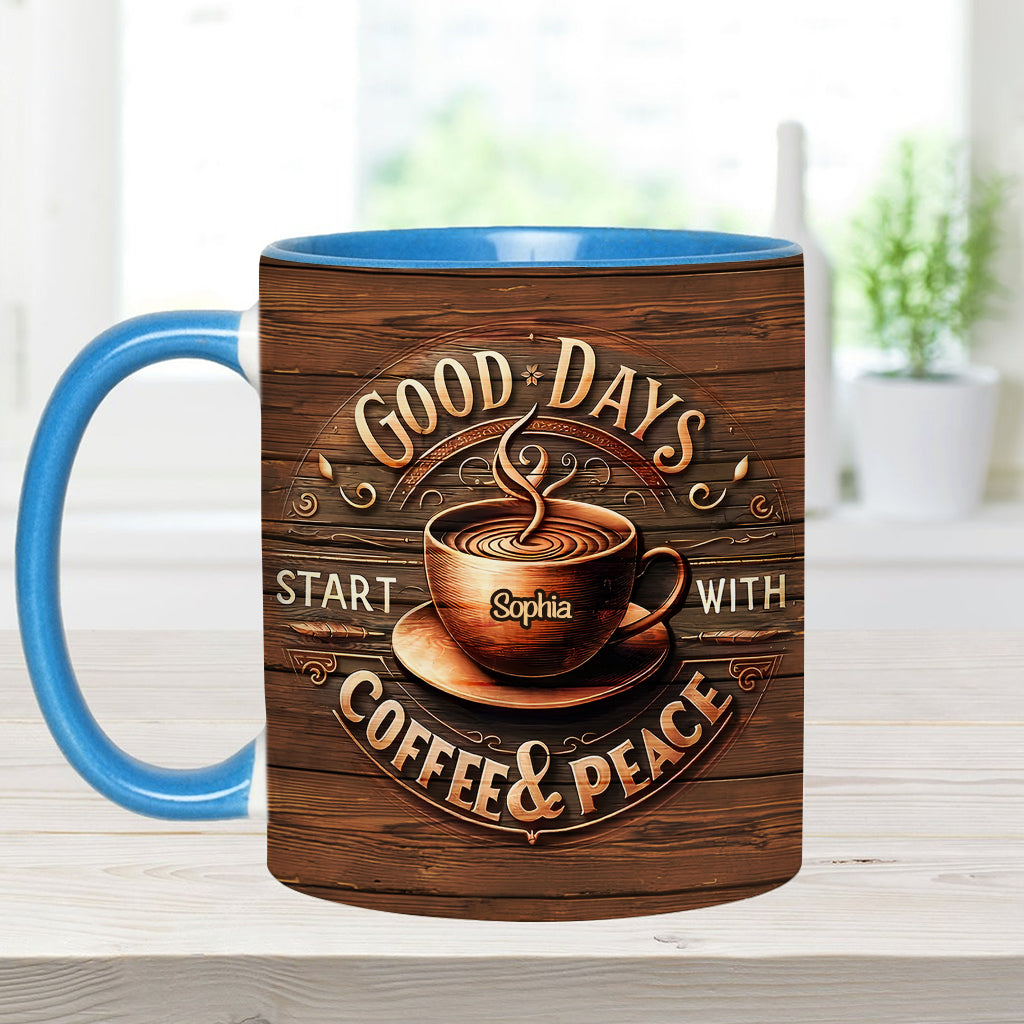Les belles journées commencent par un café et un moment de calme - Mug personnalisé à café