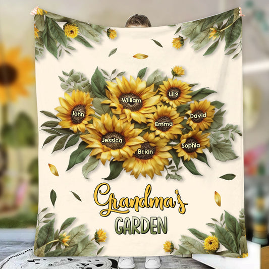 Grandma's Mom's Garden - Personalized Grandma Blanket