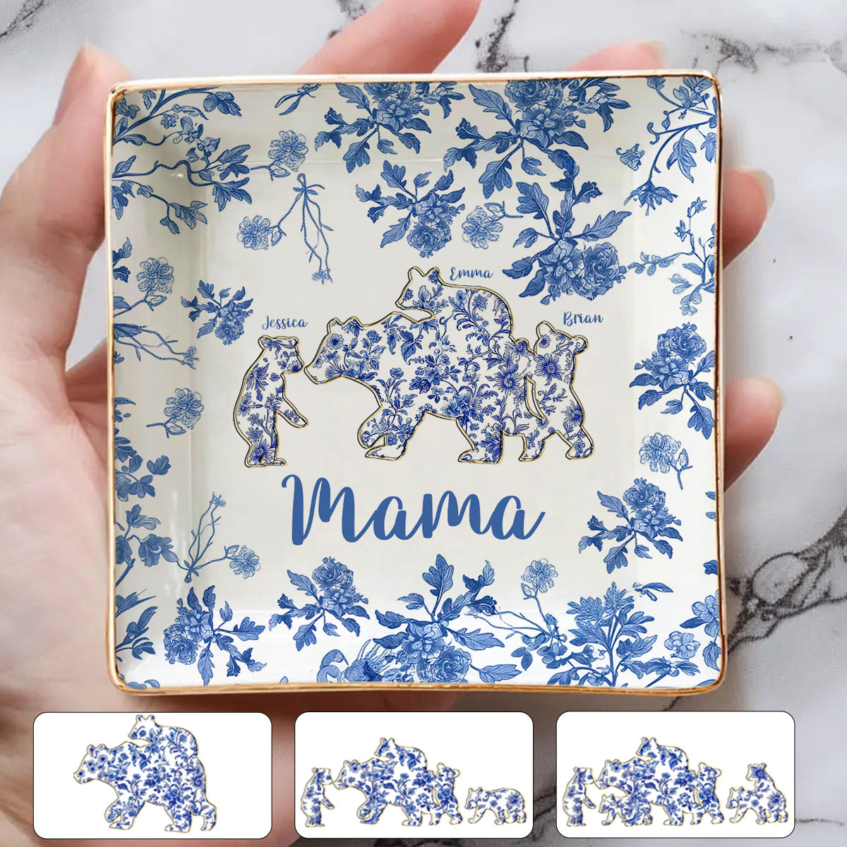Mama Bear - Personalized Mother Fully Printed Jewelry Dish