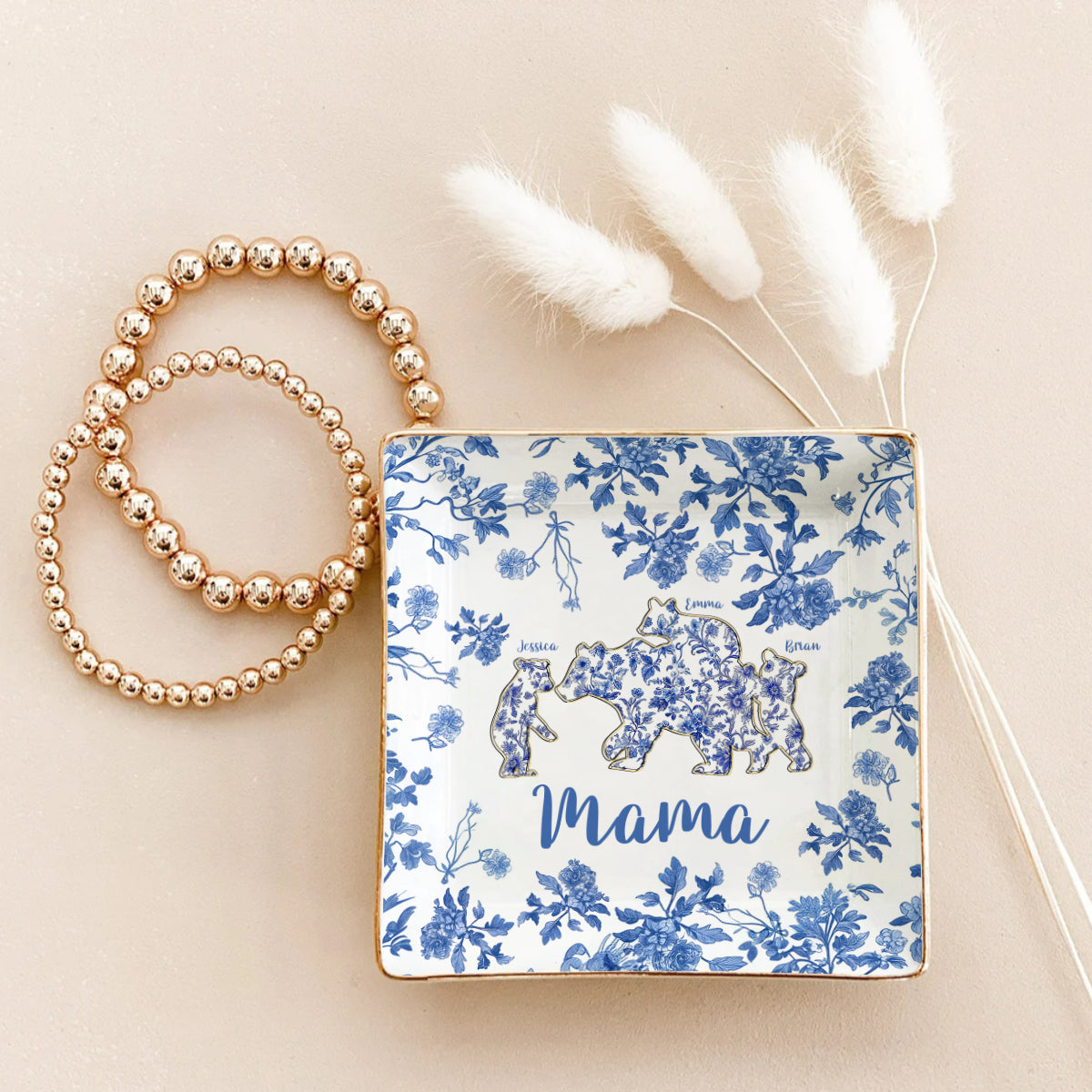 Mama Bear - Personalized Mother Fully Printed Jewelry Dish