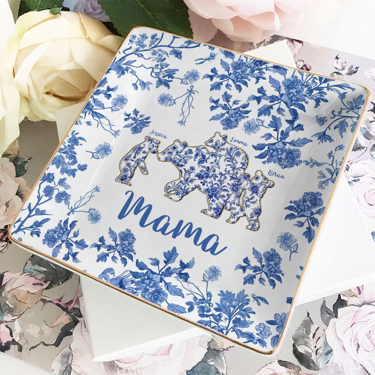 Mama Bear - Personalized Mother Fully Printed Jewelry Dish