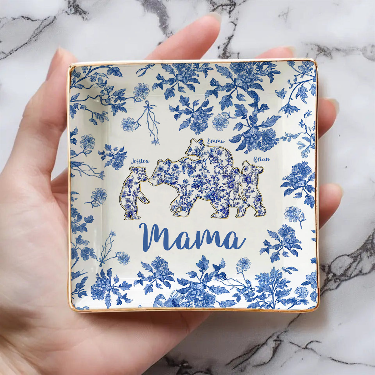 Mama Bear - Personalized Mother Fully Printed Jewelry Dish