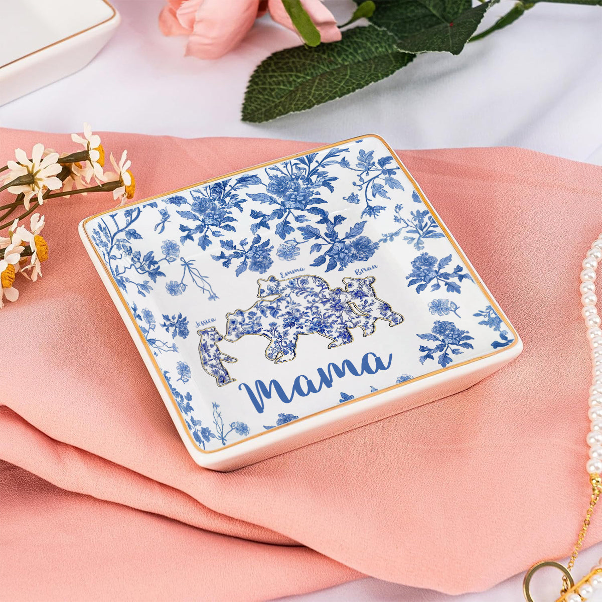 Mama Bear - Personalized Mother Fully Printed Jewelry Dish