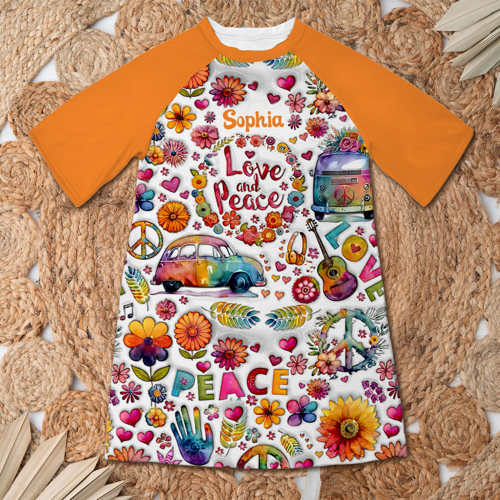 Hippie Souls - Robe T-shirt de nuit hippie personnalisée