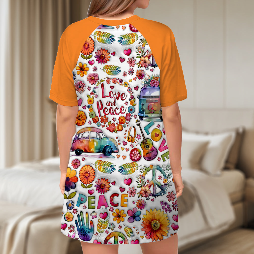 Hippie Souls - Robe T-shirt de nuit hippie personnalisée