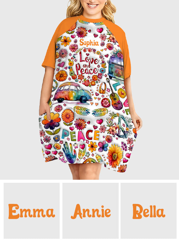 Hippie Souls - Robe T-shirt de nuit hippie personnalisée