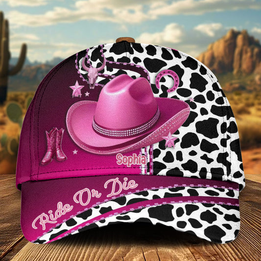 Ride Or Die - Personalisierte Cowgirl-Klassikerkappe