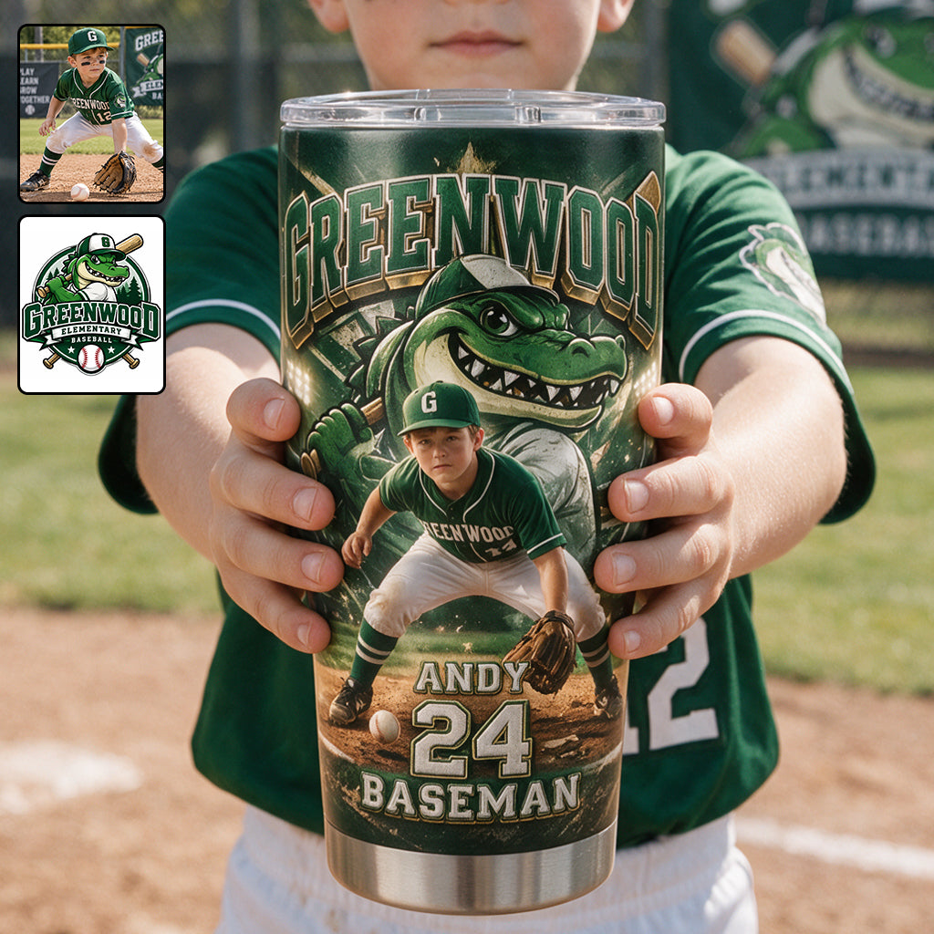 Custom Any Team, Any Photo - Personalized Baseball Tumbler
