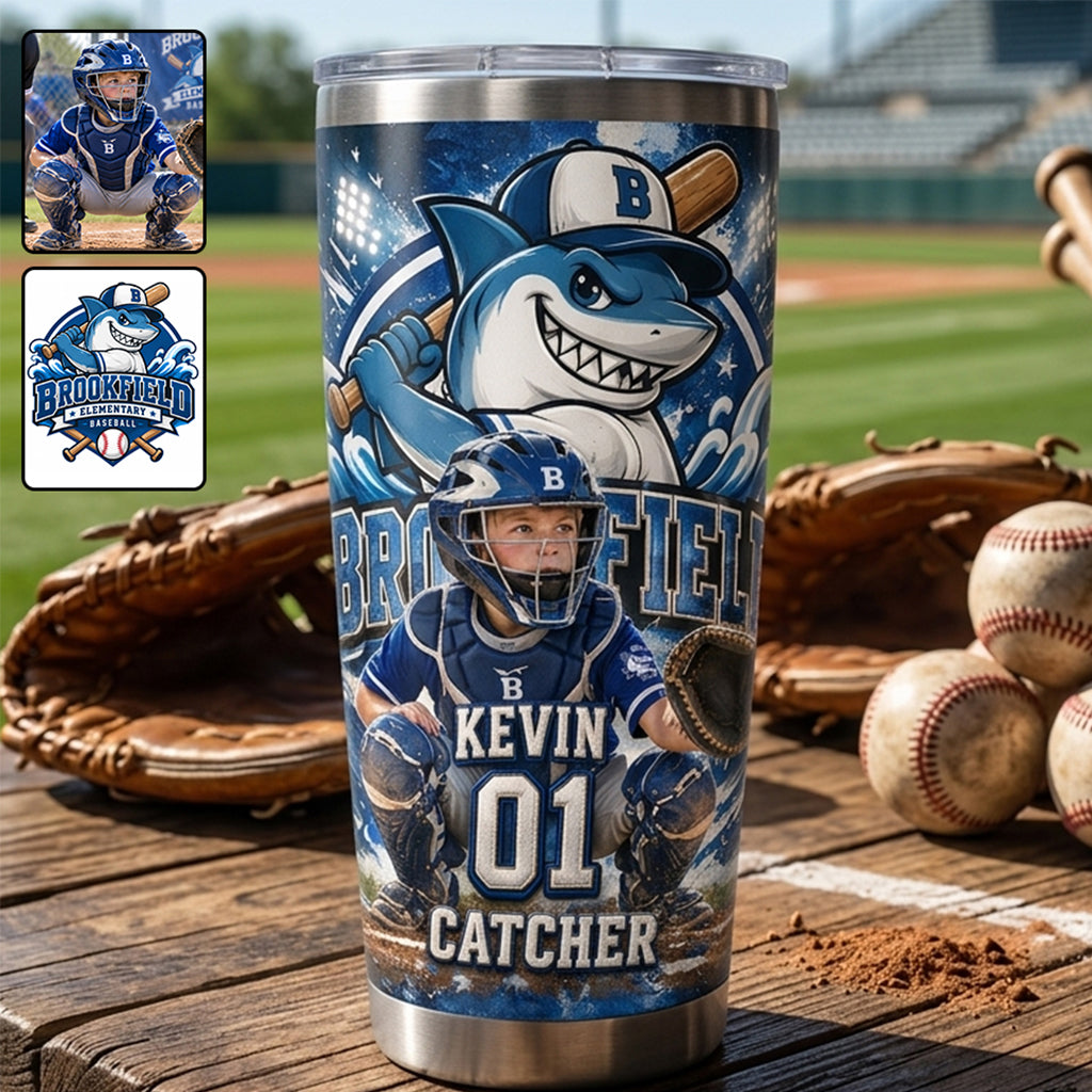 Custom Any Team, Any Photo - Personalized Baseball Tumbler