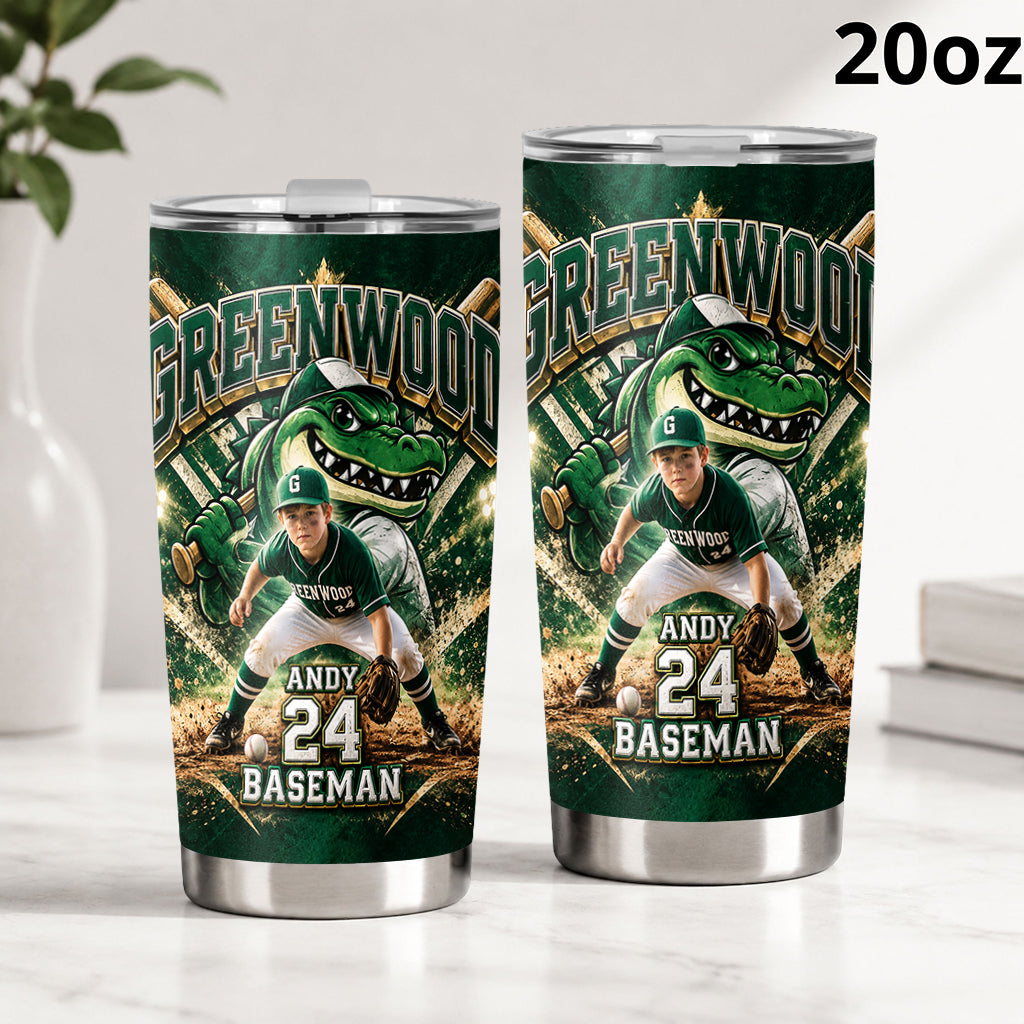 Custom Any Team, Any Photo - Personalized Baseball Tumbler