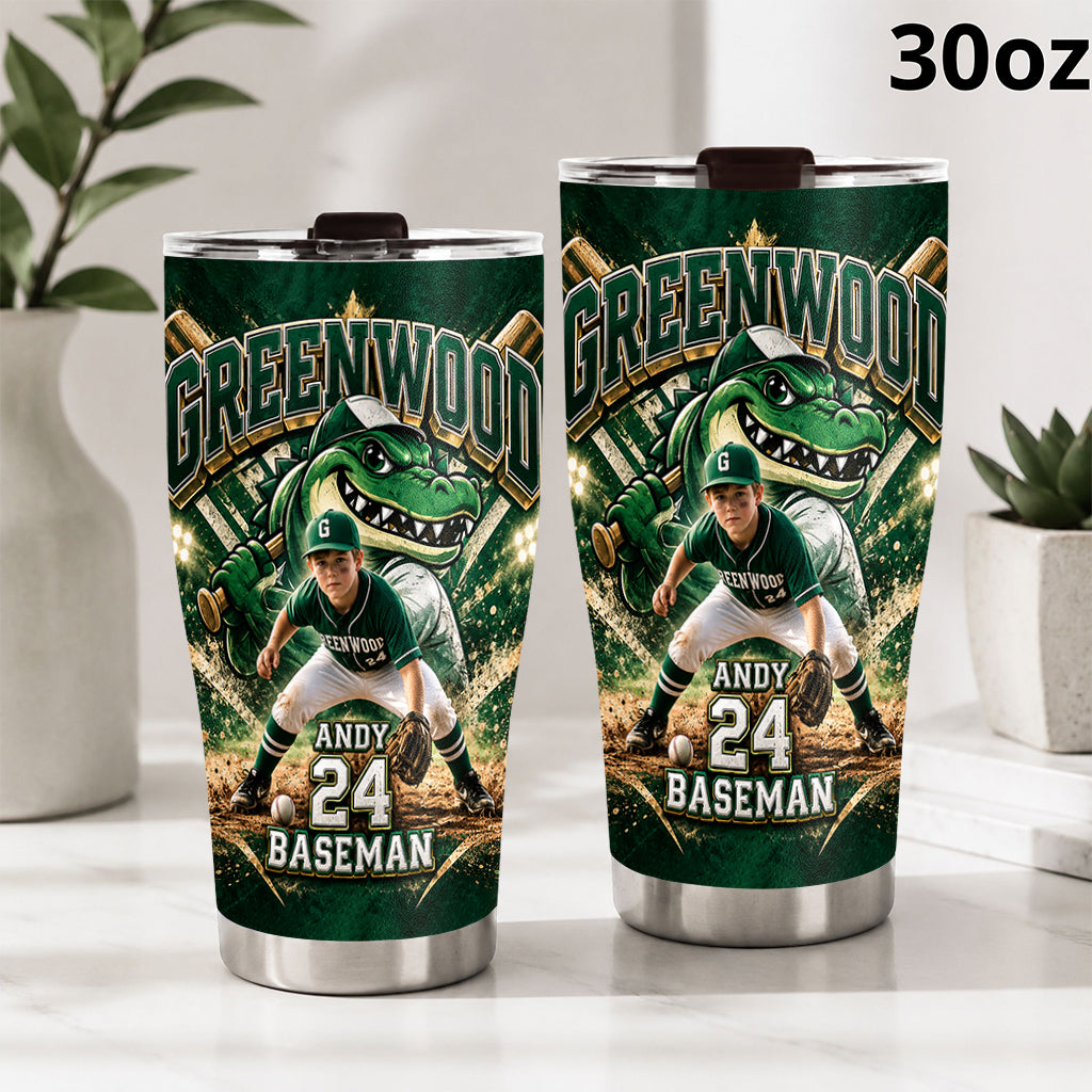 Custom Any Team, Any Photo - Personalized Baseball Tumbler