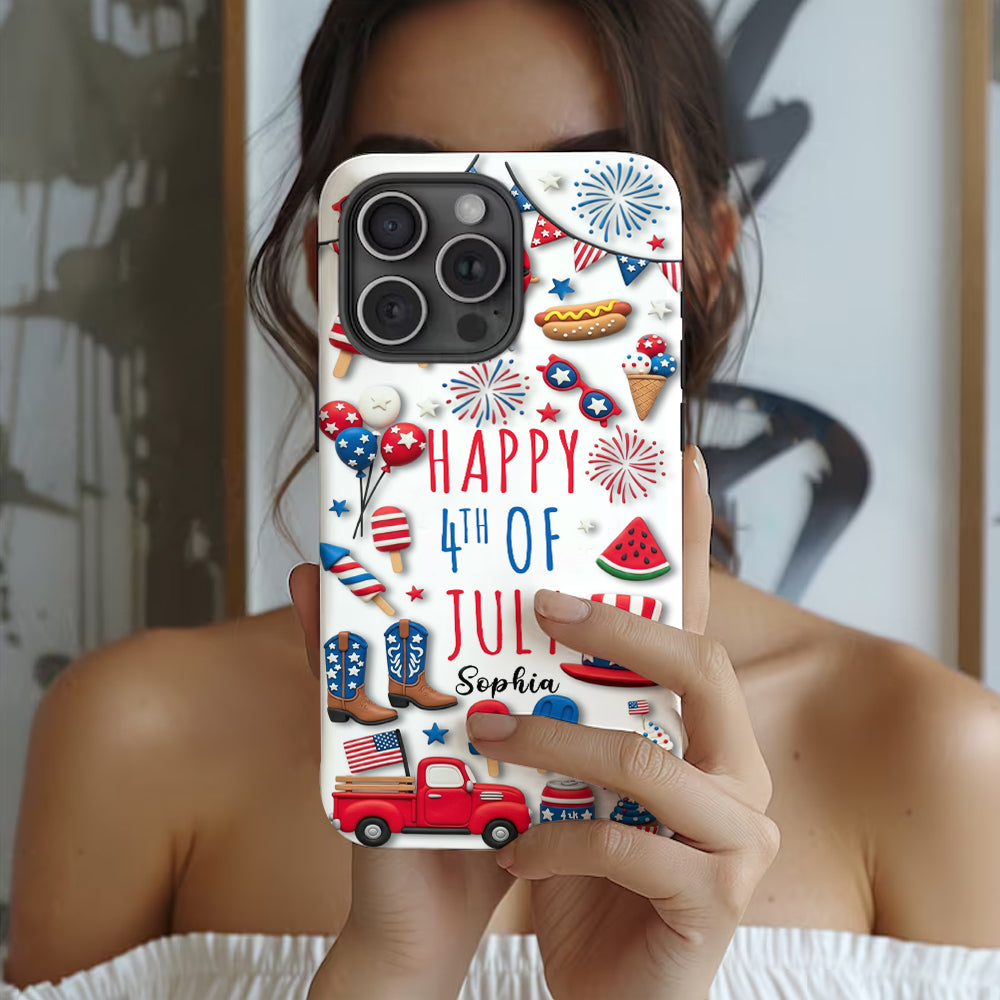 Joyeux 4 juillet ! Coque de téléphone personnalisée avec impression intégrale pour la fête nationale américaine (4 juillet).