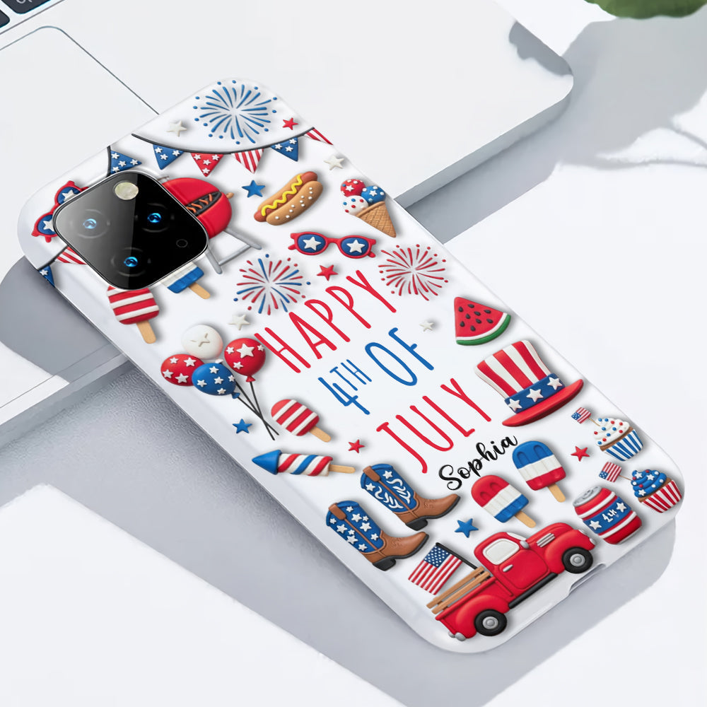 Joyeux 4 juillet ! Coque de téléphone personnalisée avec impression intégrale pour la fête nationale américaine (4 juillet).