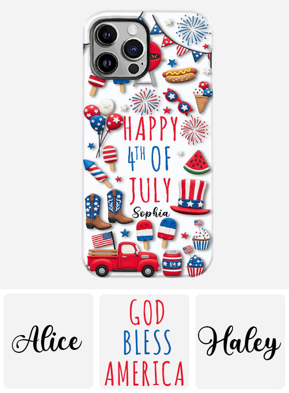 Joyeux 4 juillet ! Coque de téléphone personnalisée avec impression intégrale pour la fête nationale américaine (4 juillet).