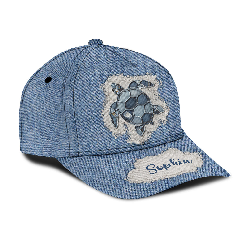 Blaue Schildkröte – Personalisierte klassische Schildkrötenkappe
